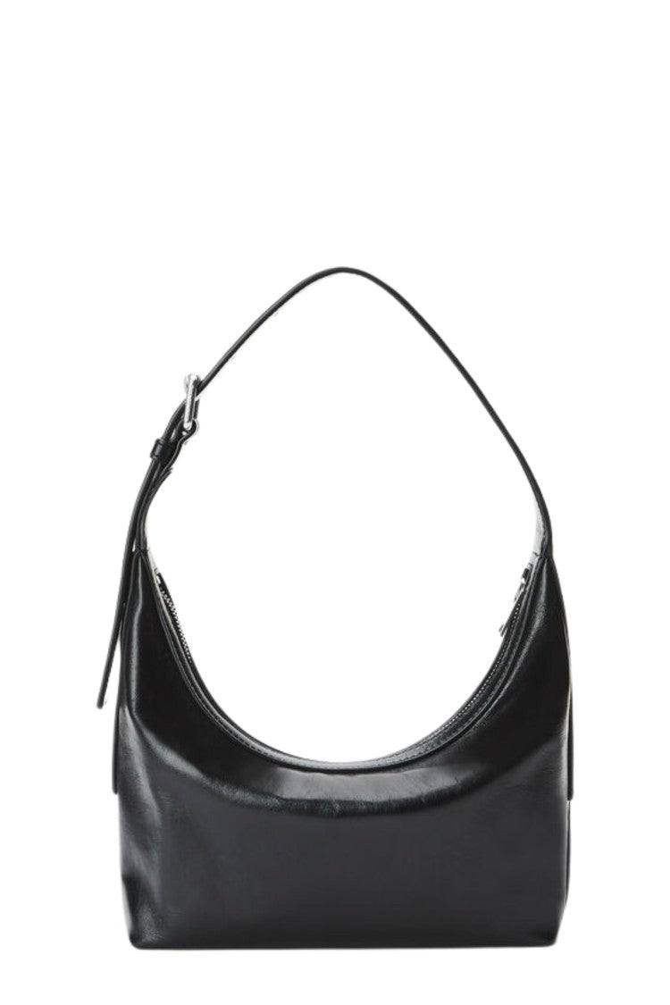 Alexander Wang Black Punch Small Hobo Front Logo Leather Shoulder Bag