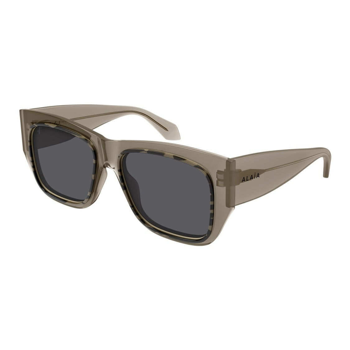 Azzedine Alaïa Aa0090s Oversized Square Sunglasses In Translucent Taupe