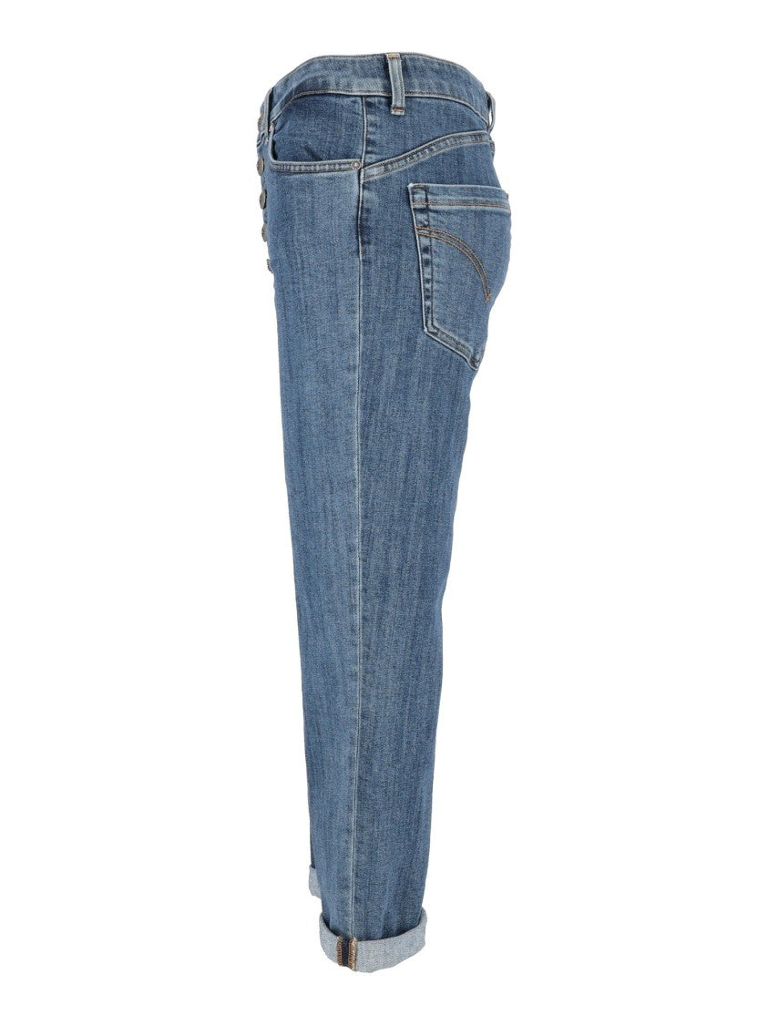 Dondup Blue Koons Gioie Carre Rolled Cuff Straight-Leg Jeans