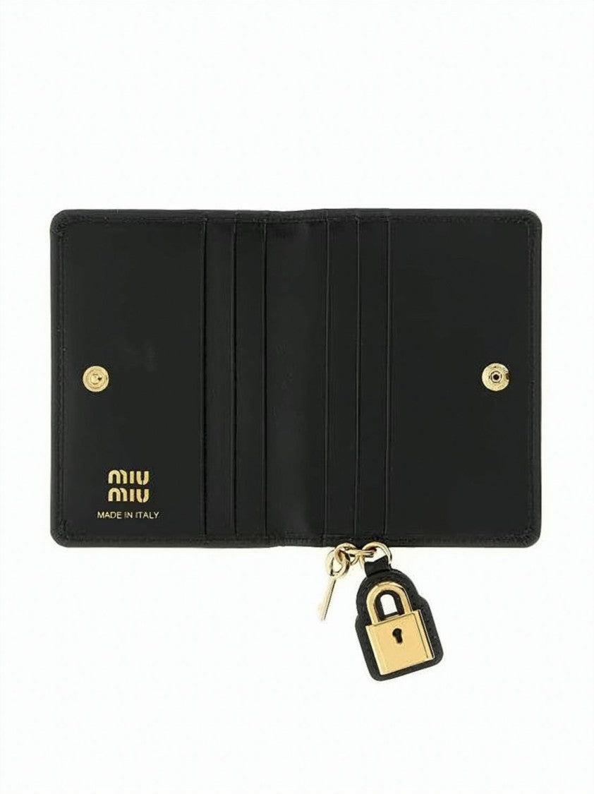 Miu Miu Rectangular Black Calf Leather Cardholder