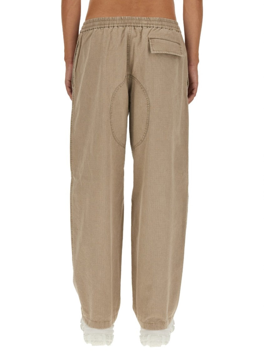 Acne Studios Relaxed Fit Beige Casual Pants With Elastic Waistband