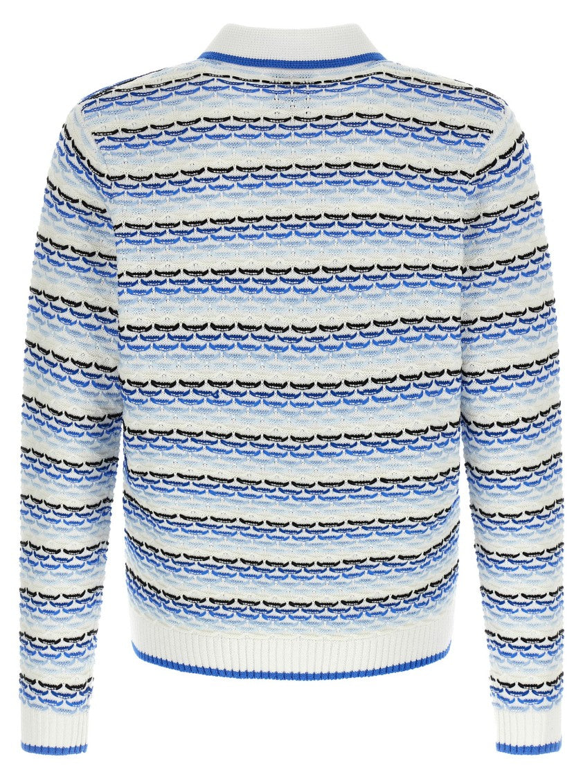 Casablanca 'Tuck Stitch Long Sleeve' Polo Shirt