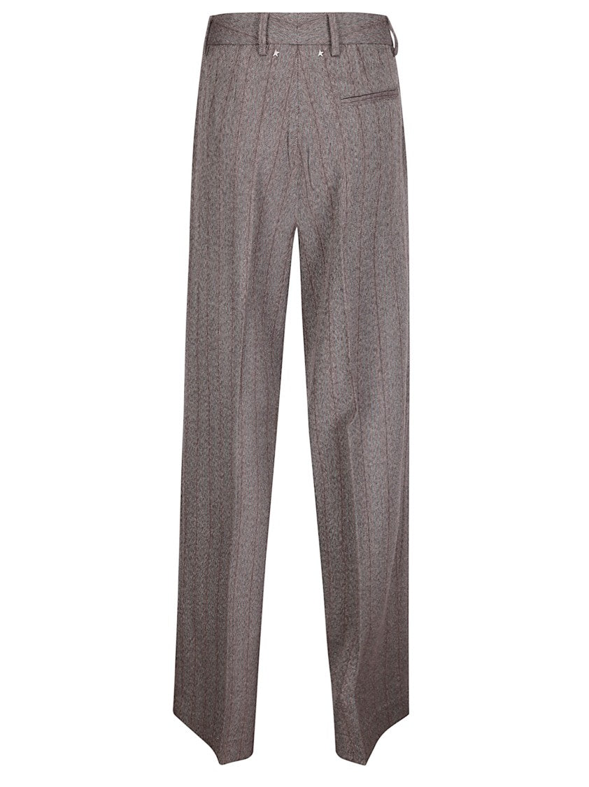 Golden Goose Naomi Pinstripe Wide-Leg Pants With High Waist Design
