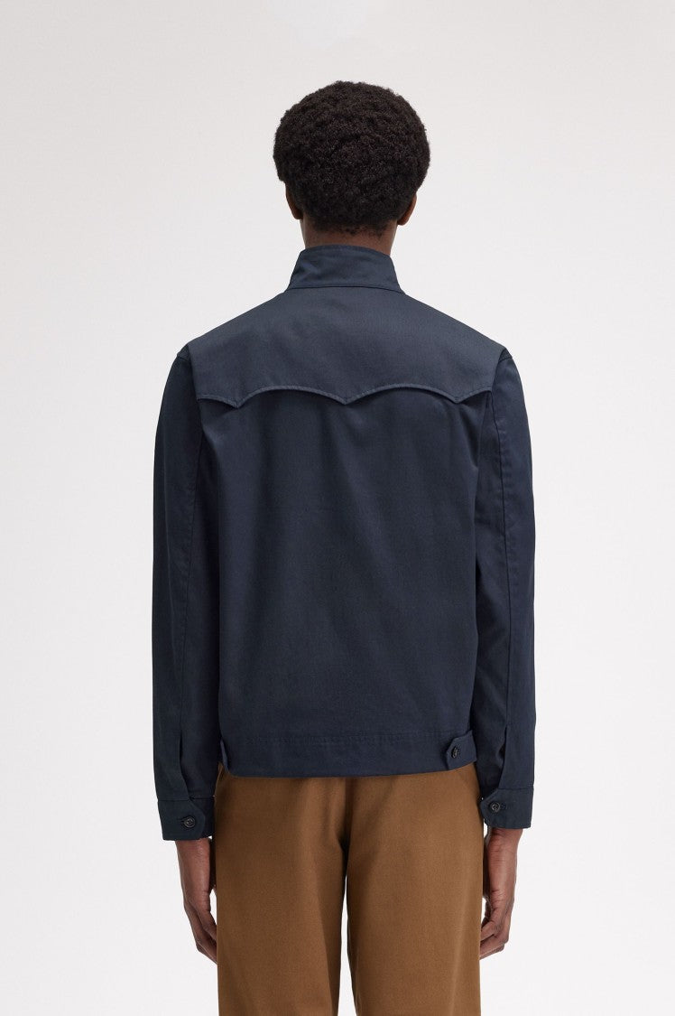 Fred Perry Waxed Cotton Harrington Jacket With Flap Pockets