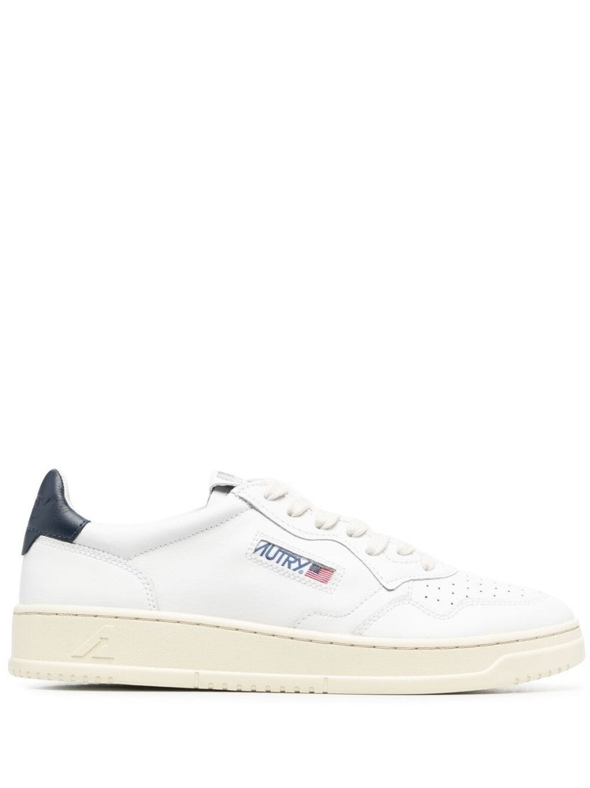 Autry Low-Top White Leather Sneakers With Contrasting Heel Tab