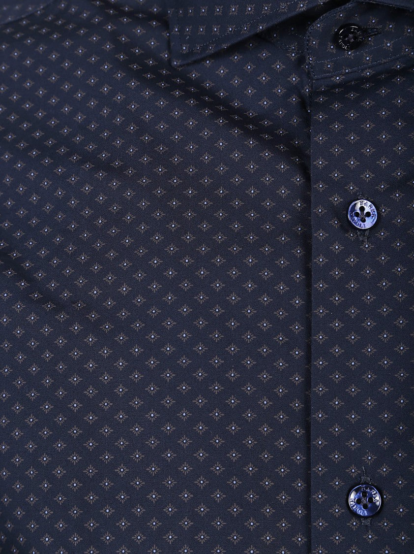 Barba Napoli Long Sleeve Patterned Cotton Shirt