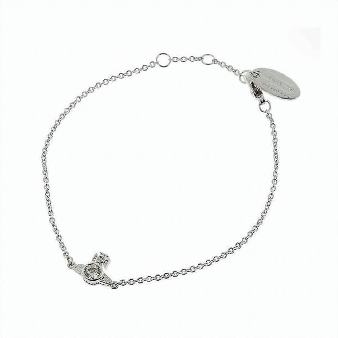 Vivienne Westwood Delicate Silver Chain Bracelet With Unique Charm