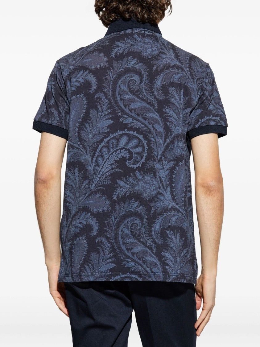 Etro Roma Intricate Paisley Patterned Polo Shirt