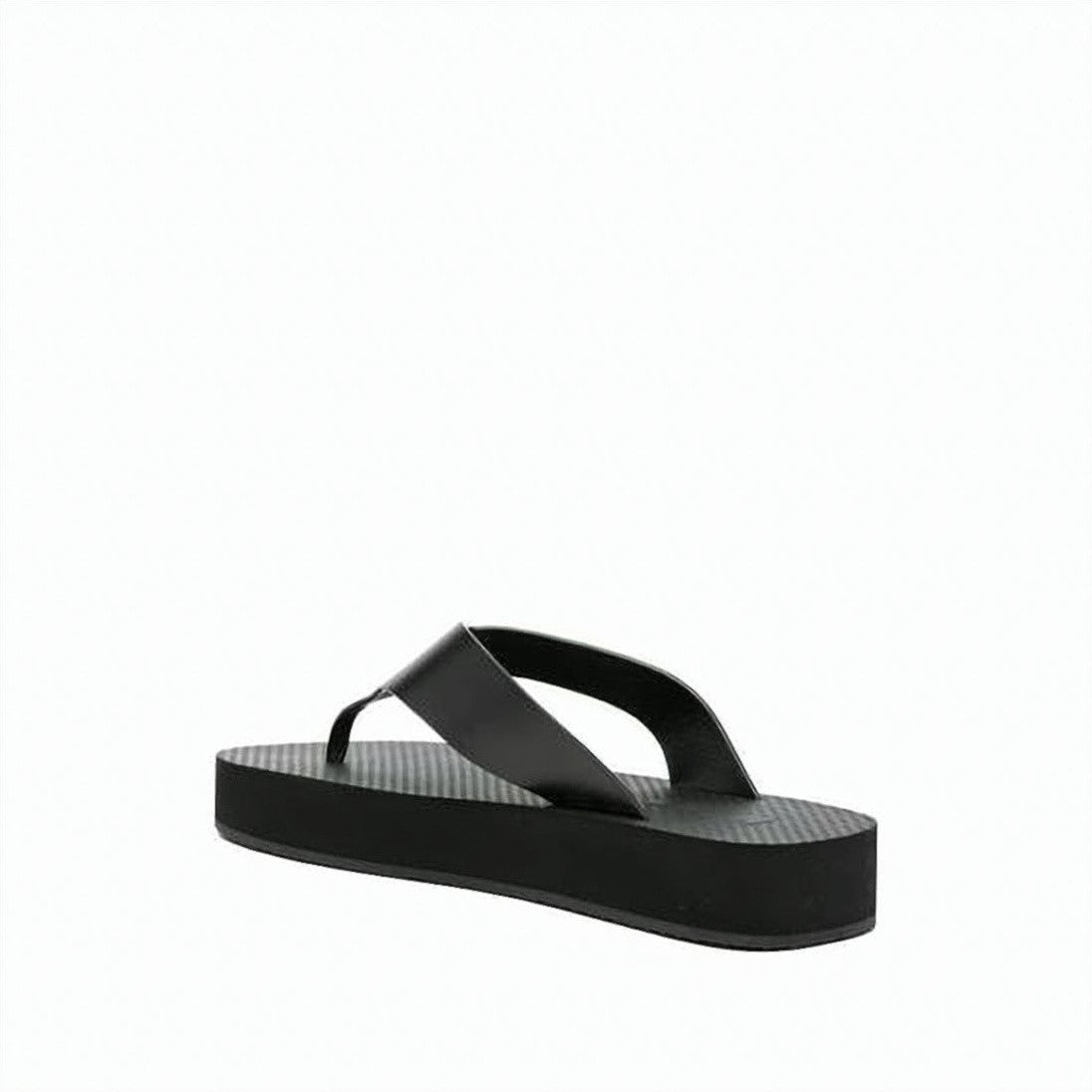 The Row Textured Sole Sandal With Wide Leather Strap