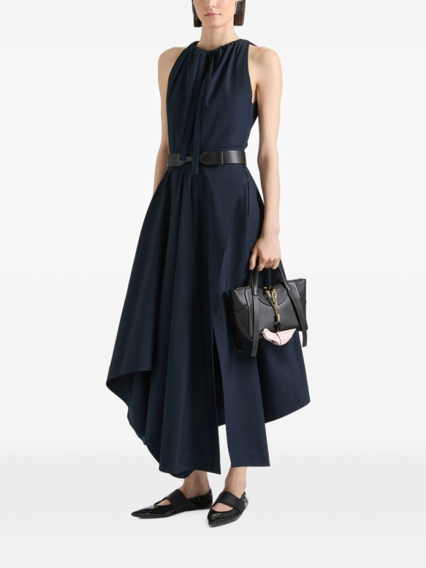 Givenchy Asymmetrical Tied High Neck Midi Dress