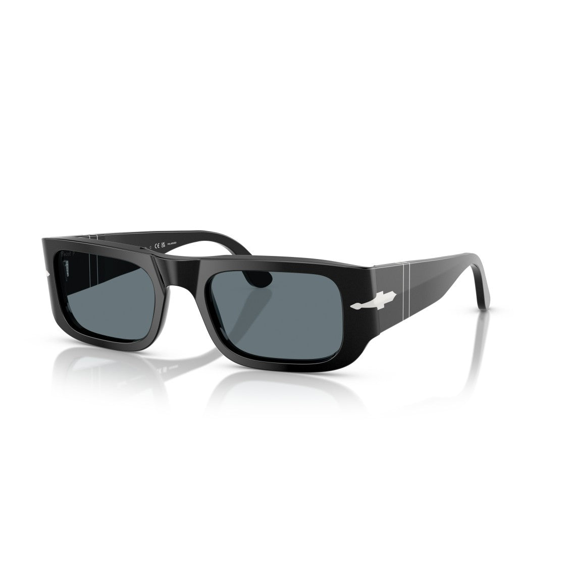 Persol Bold Rectangular Acetate Sunglasses With Silver Detail