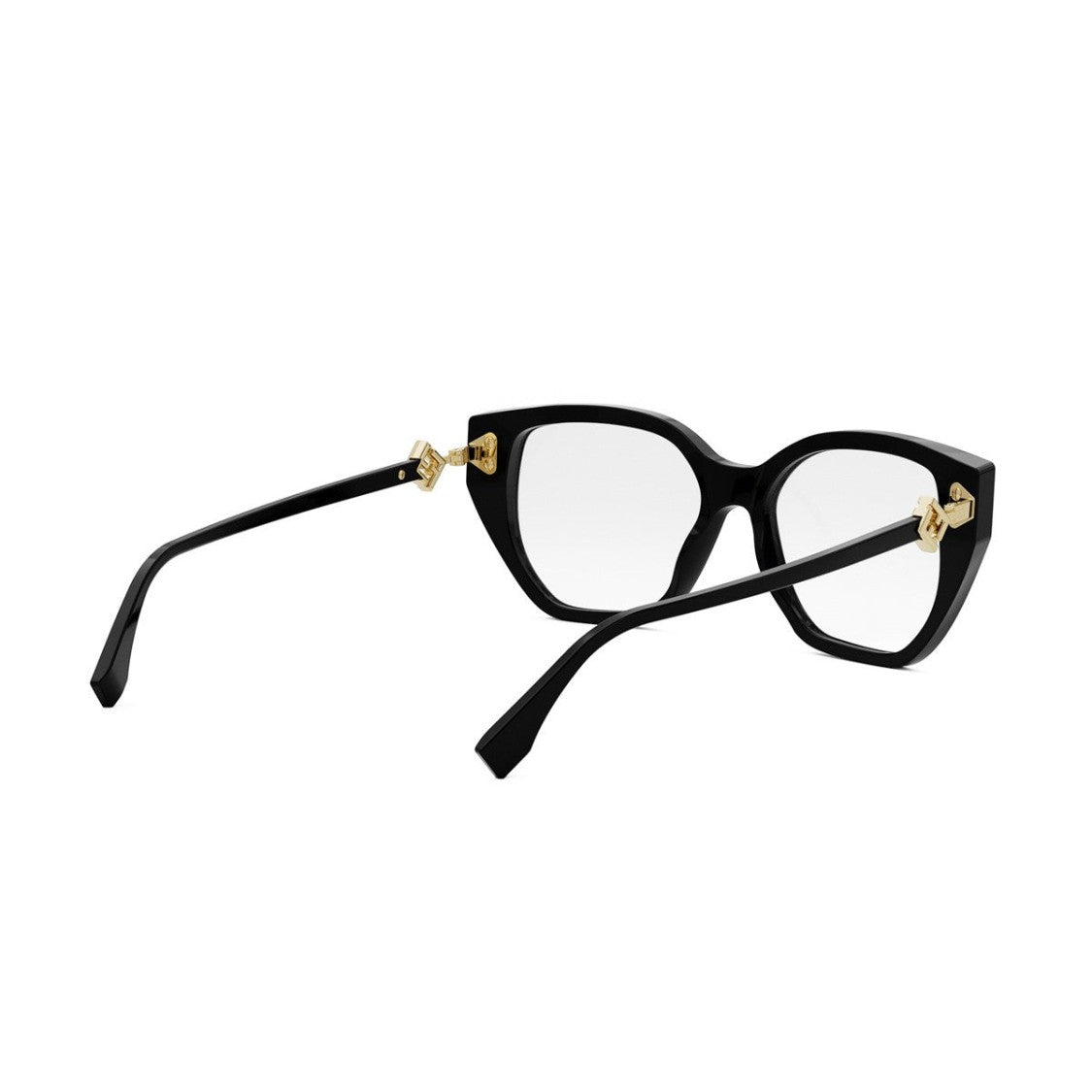Fendi Black Ff Diamond Acetate Rectangular Sunglasses