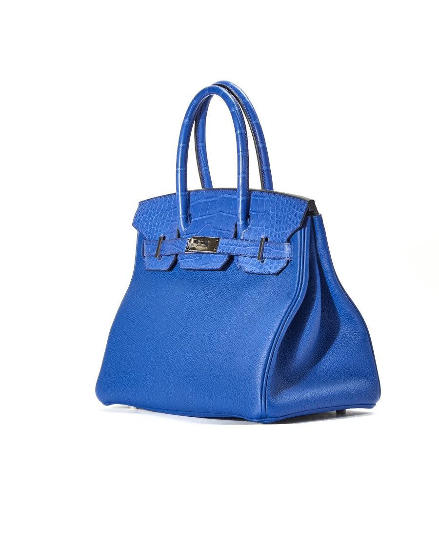 Hermès Sac Birkin 35 Blue Royal Togo Alligatore