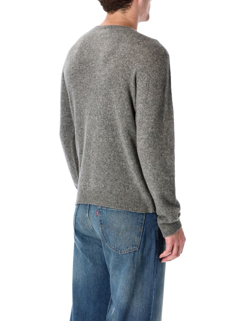 Roberto Collina Textured Knit Crewneck Sweater With Ribbed Details