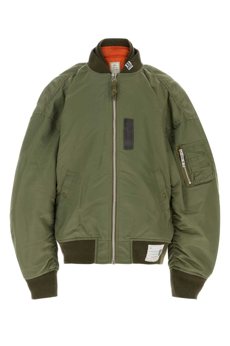 Miharayasuhiro Army Green Nylon Bomber Jacket