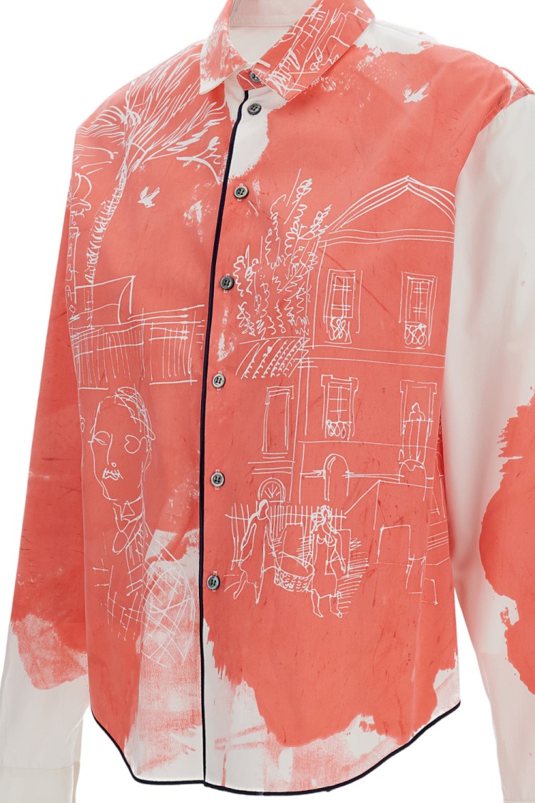 Rohka Artistic Cropped Cotton Shirt With Pointed Collar And Buttoned Cuffs