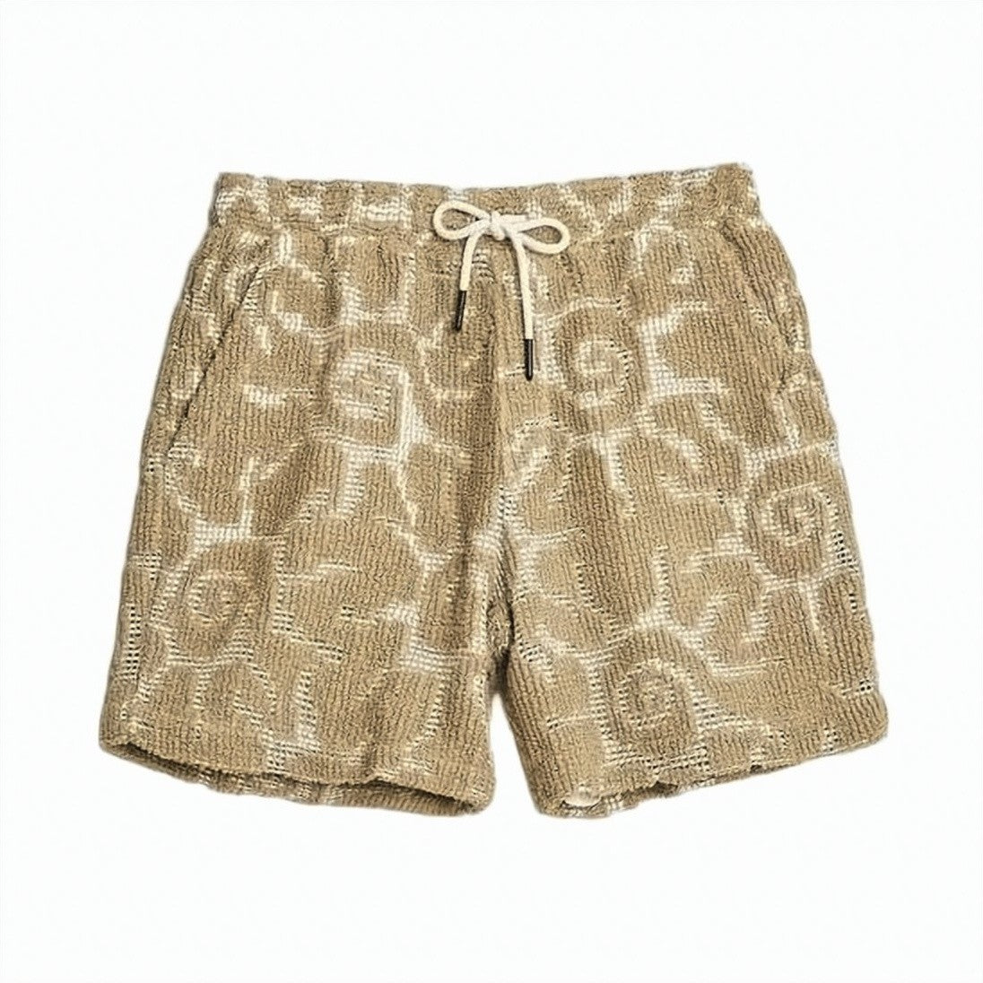 Oas Textured Abstract Pattern Shorts With Elastic Waistband