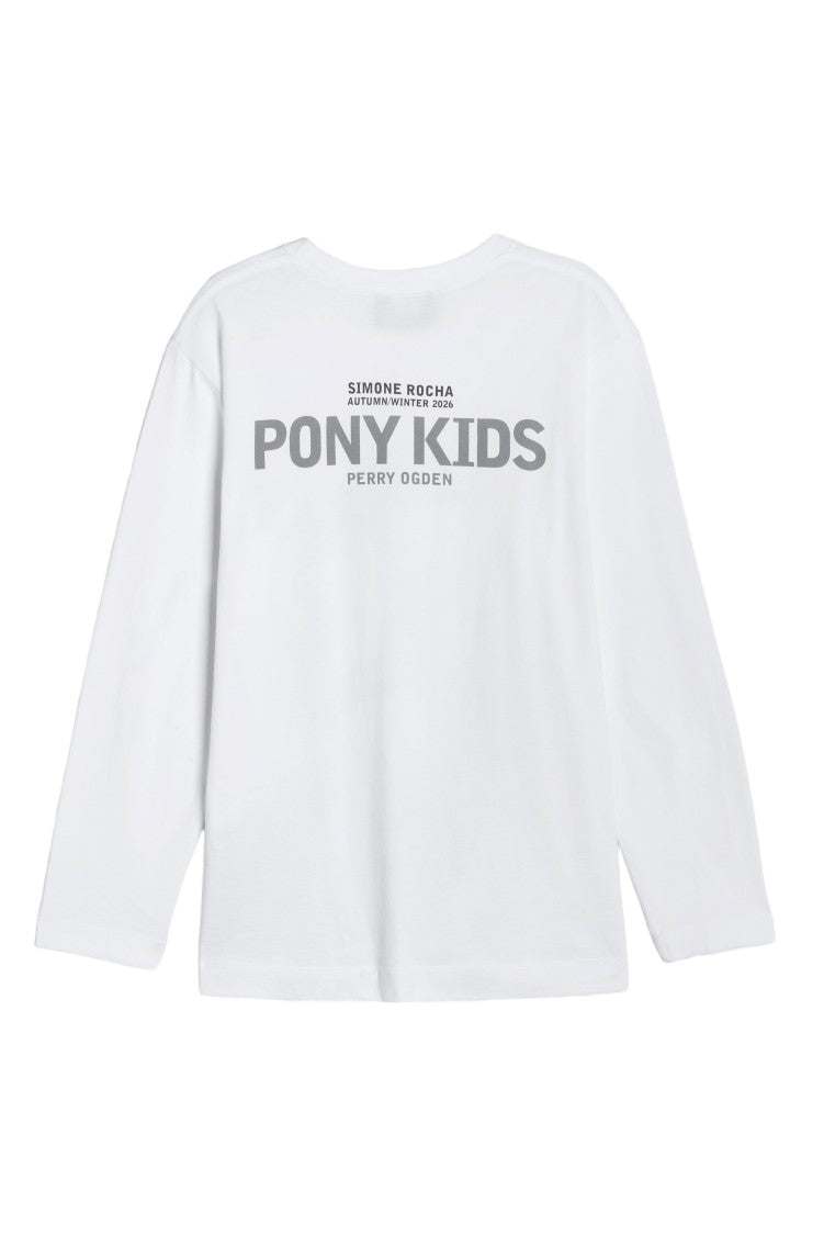 Simone Rocha White Pony Kid Print Cotton T-Shirt
