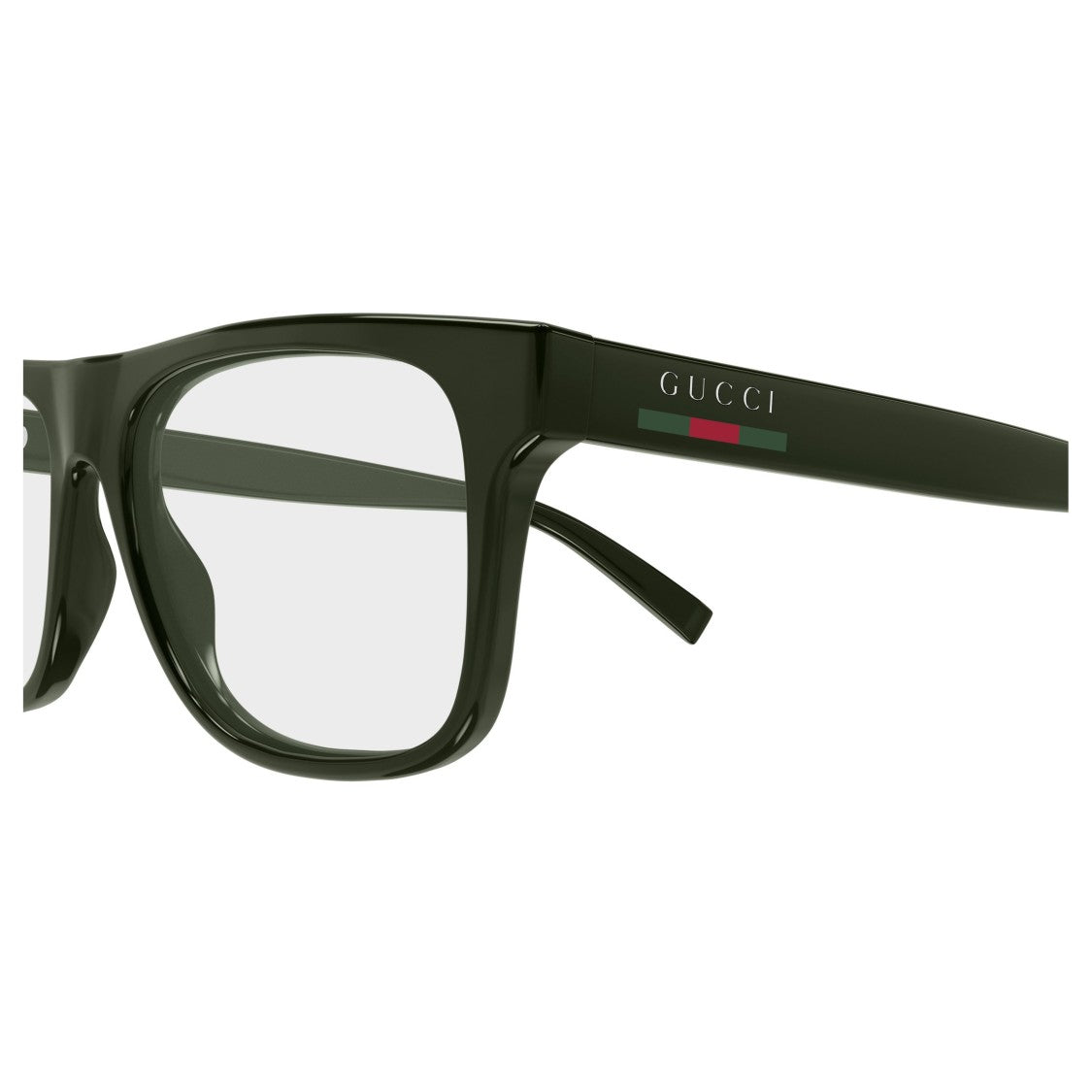 Gucci Bold Rectangular Frame Sunglasses With Glossy Finish