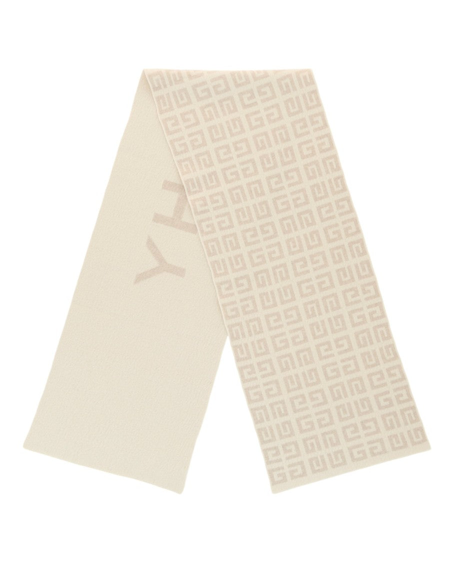 Givenchy Reversible Logo Wool Scarf With Signature 4G Pattern