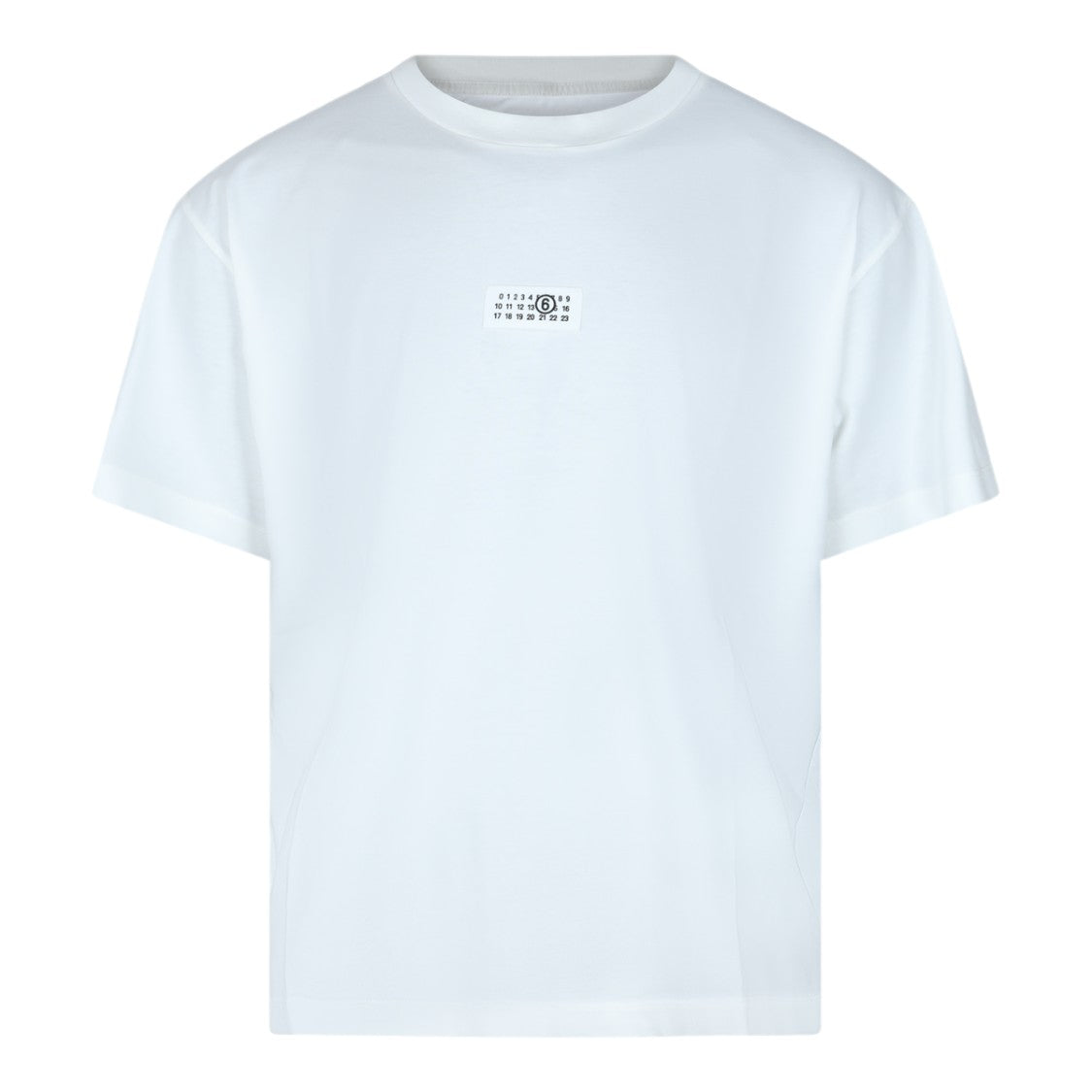 Mm6 By Maison Margiela Classic White T-Shirt With Minimalist Patch Detail