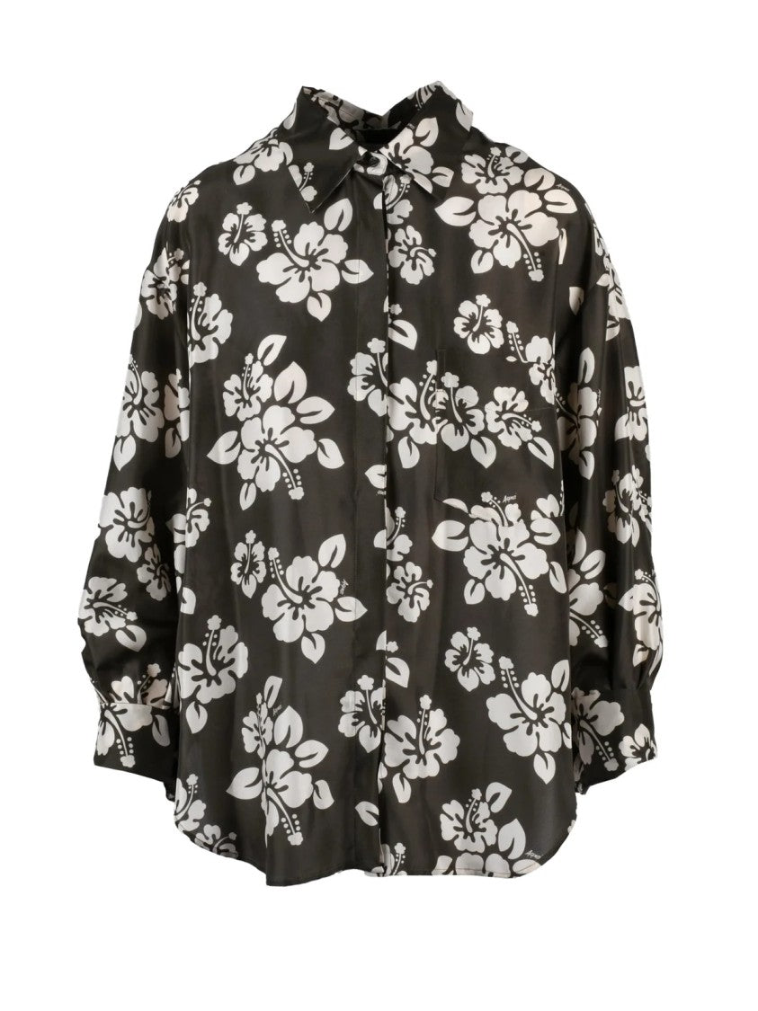 Aspesi Green/White Silk Women Shirt