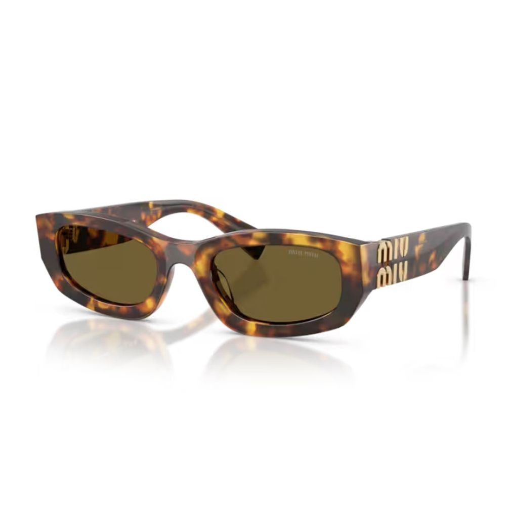 Miu Miu 0Mu B04s Miu Glimpse Rectangular Honey-Havana Sunglasses