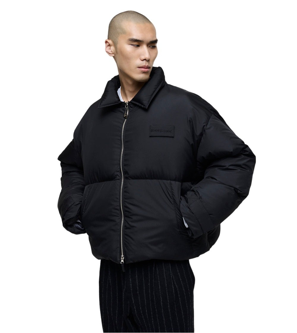 Perplex Black Cropped Boxy Down Jacket