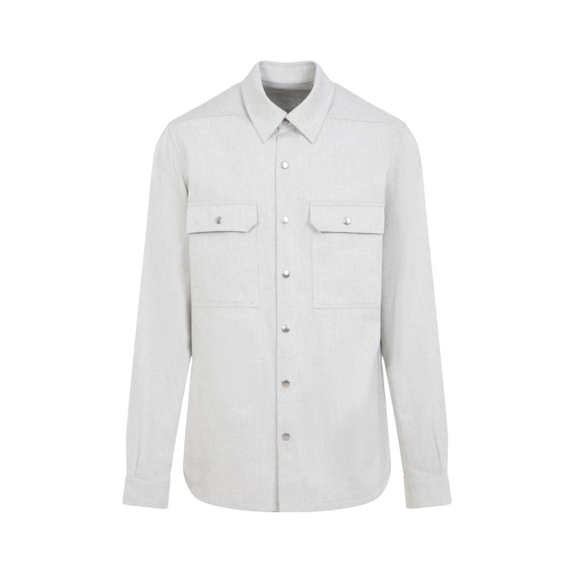 Rick Owens Nude Cotton Button-Up Shirt With Structured Collar