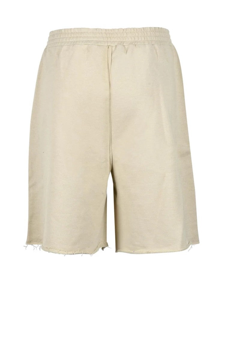 Douuod Beige Frayed Cotton Shorts