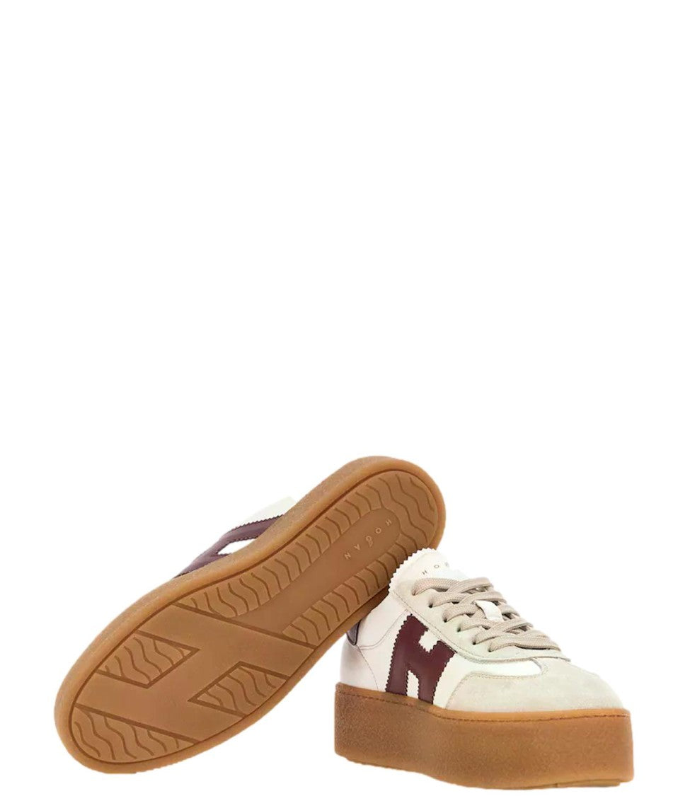 Hogan Beige Suede Platform Sneakers