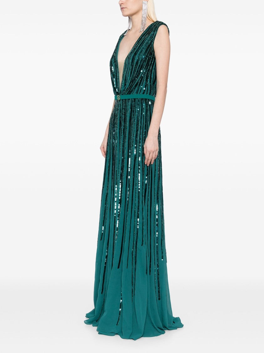 Saiid Kobeisy Sequin Long Dress