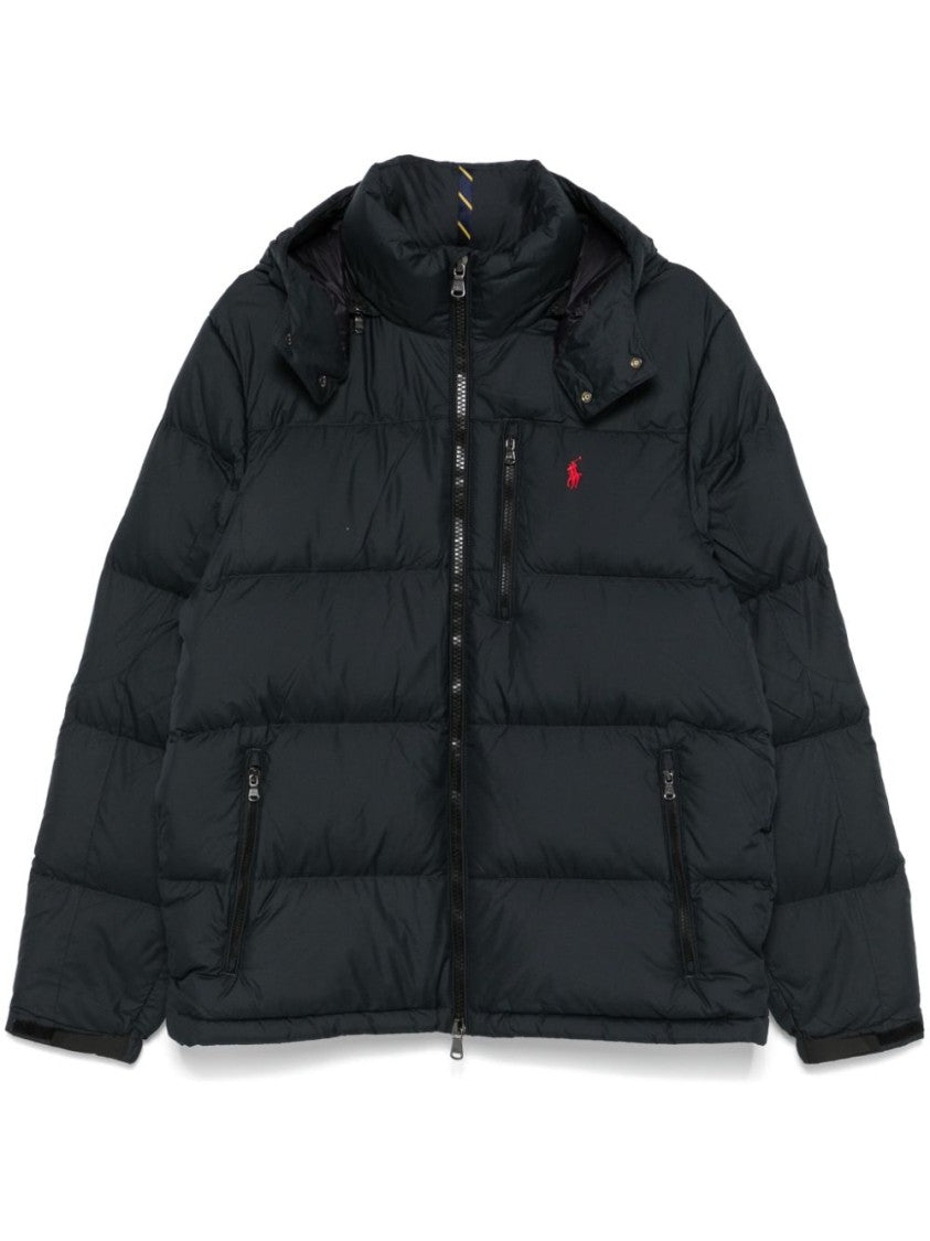 Polo Ralph Lauren Quilted Black Bomber Jacket With High Collar