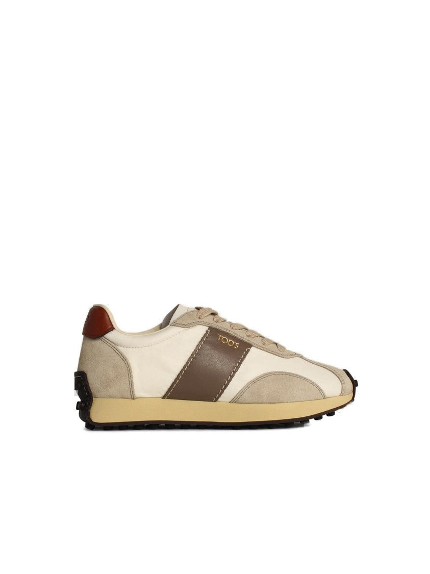 Tod's T Vintage' Beige Leather Blend Sneakers