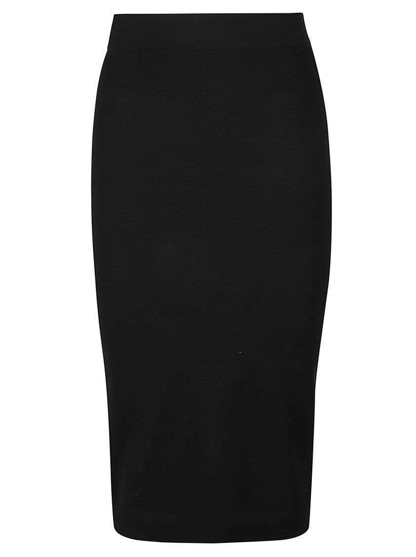 Max Mara Black Mxmgamma Viscose-Blend Midi Skirt