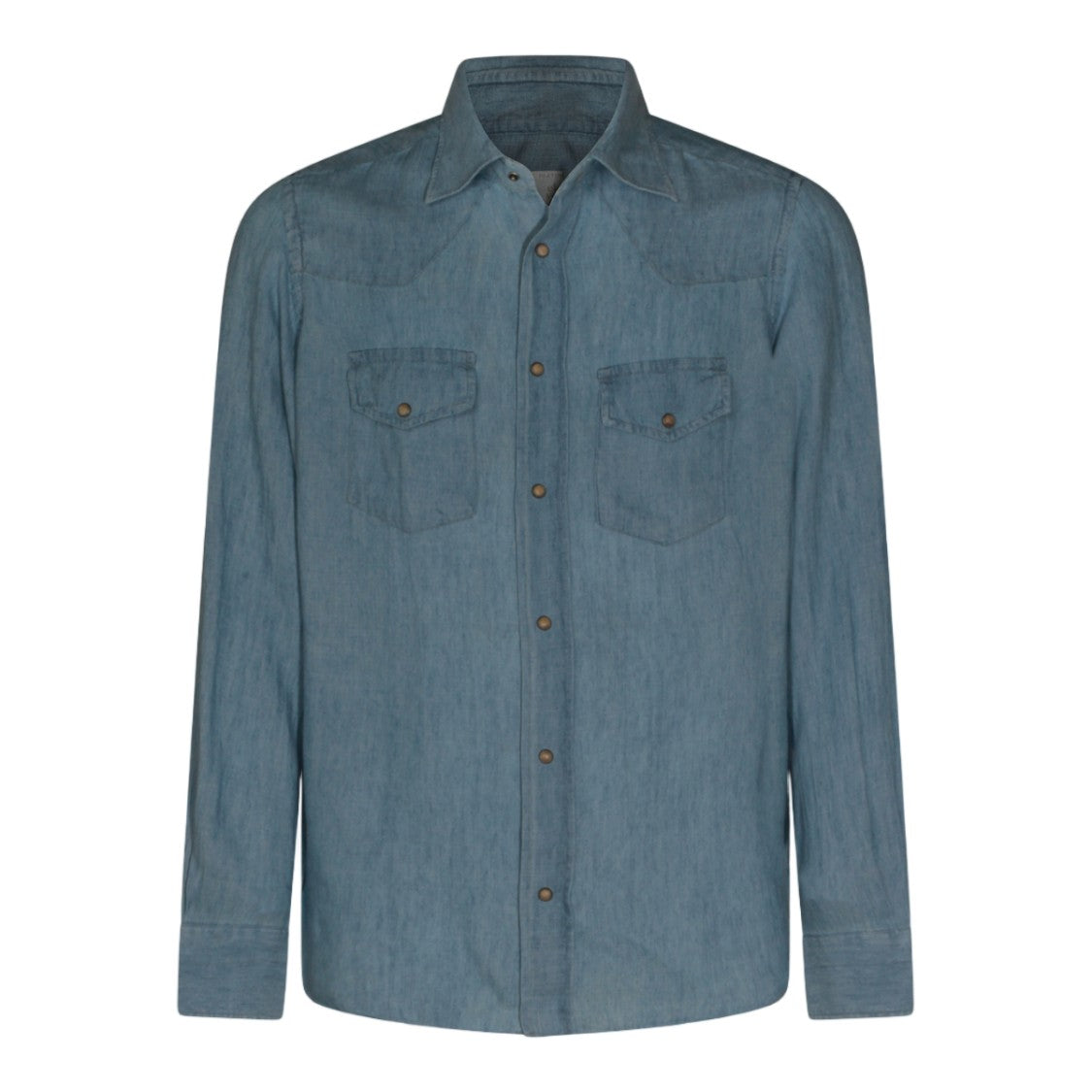Eleventy Relaxed-Fit Button-Down Shirt With Western Yoke Details