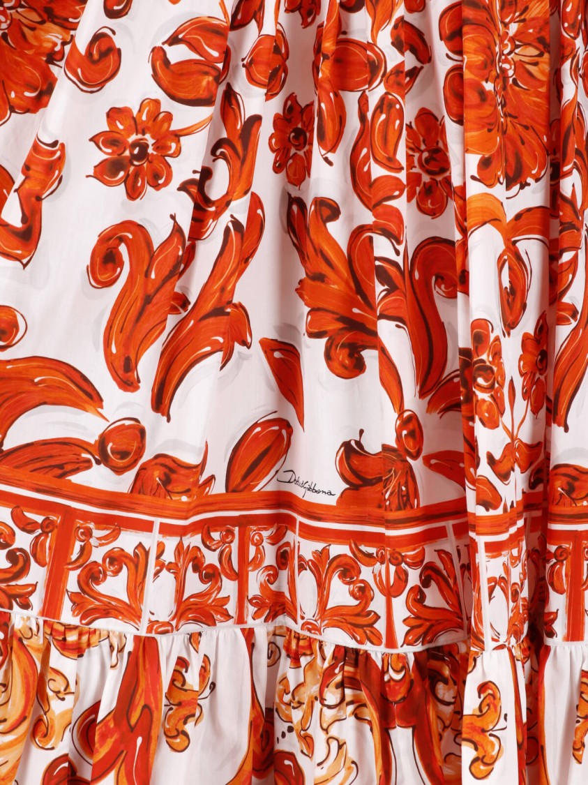 Dolce & Gabbana Multicolor Majolica Printed Maxi Skirt