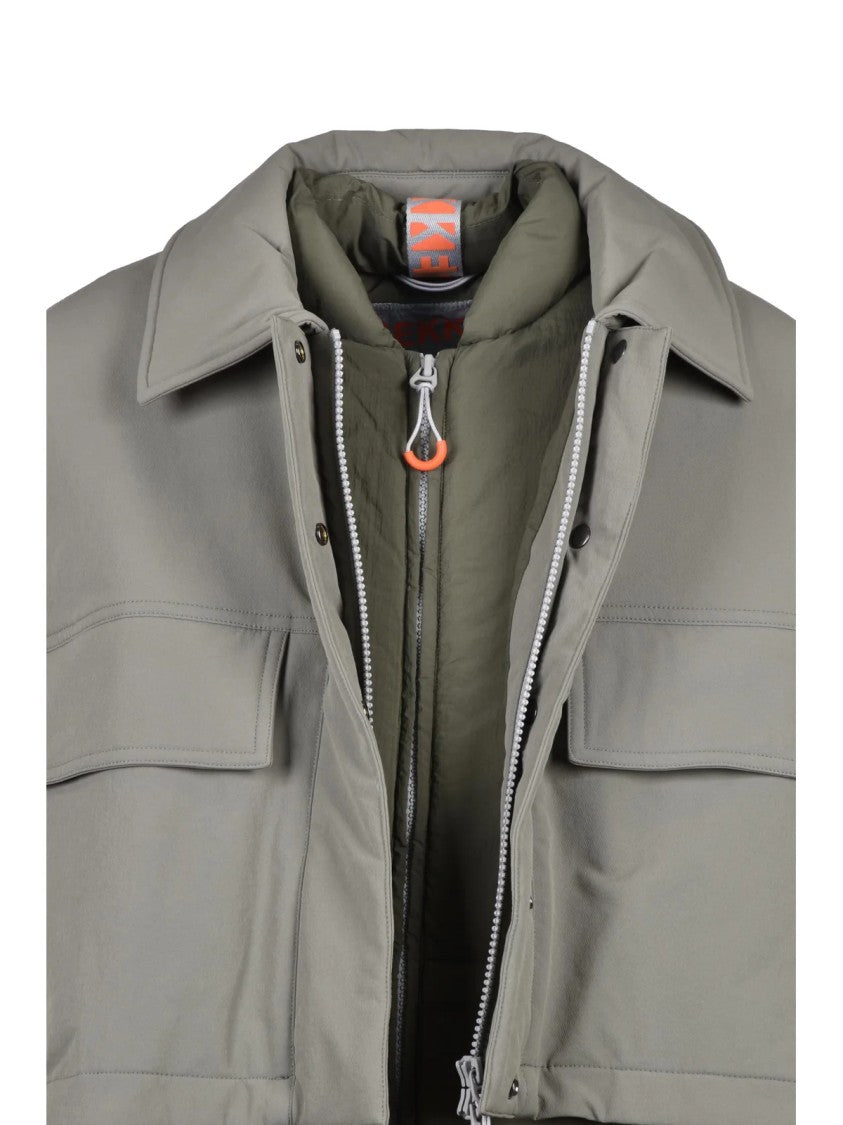 Dekker Sage Green Cropped Padded Polyamide-Blend Coat
