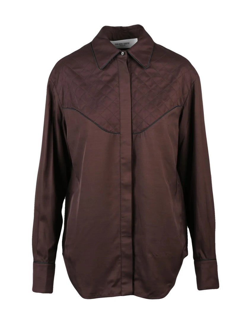 Golden Goose Brown Viscose Embroidered Shirt