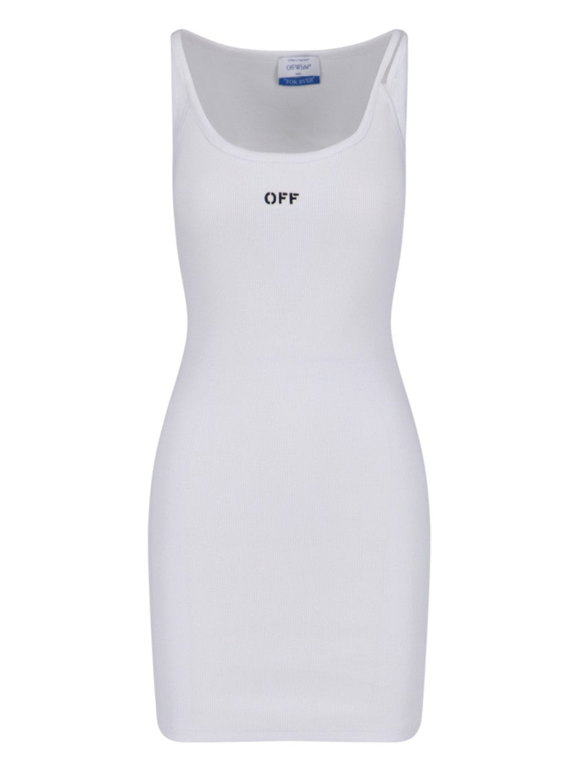 Off-White Logo Midi Dress – White