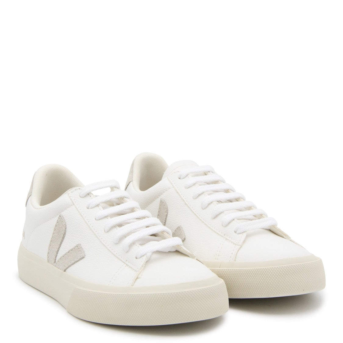 Veja White Leather-And-Rubber Campo Sneakers