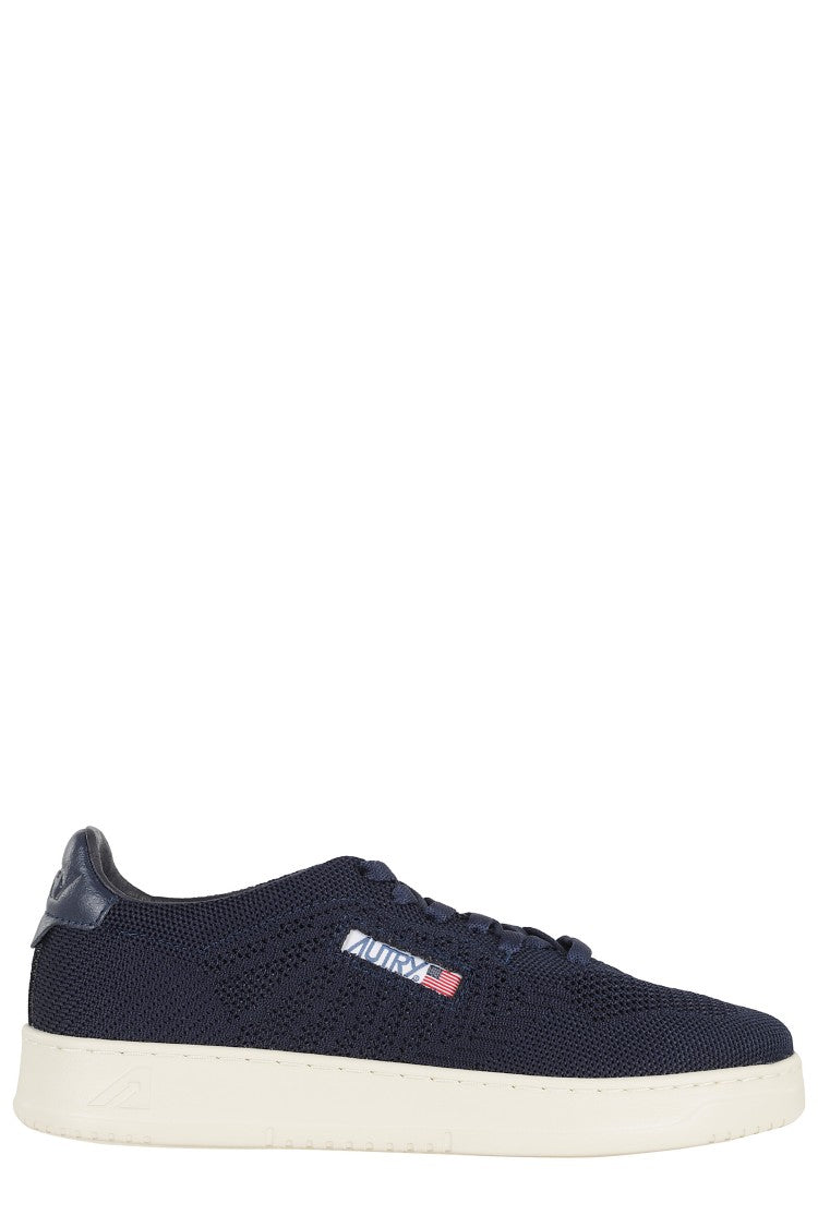 Autry Blue Easeknit Low Side-Logo Polyester Sneakers