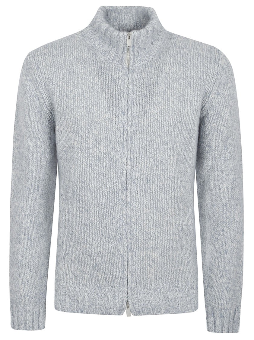 Lardini Knitted Zip-Up Sweater With High Collar