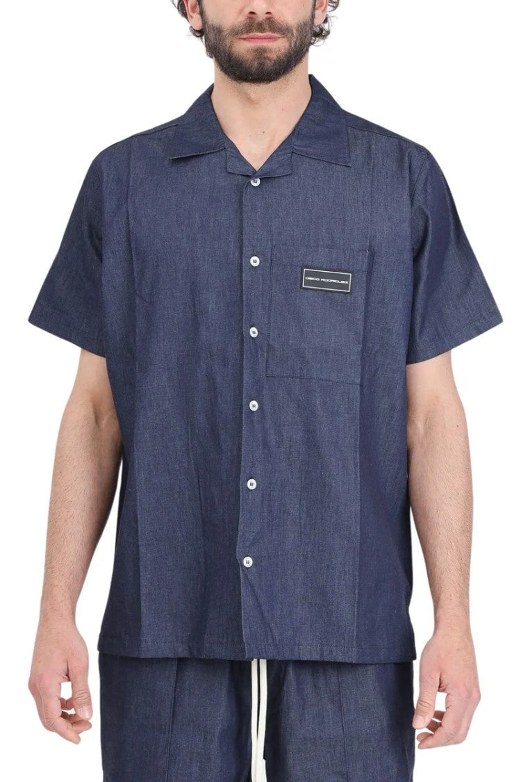 D. Rodriguez Blue Relaxed Cotton Shirt