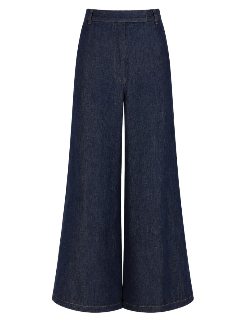 Dries Van Noten High-Waisted Denim Wide-Leg Trousers