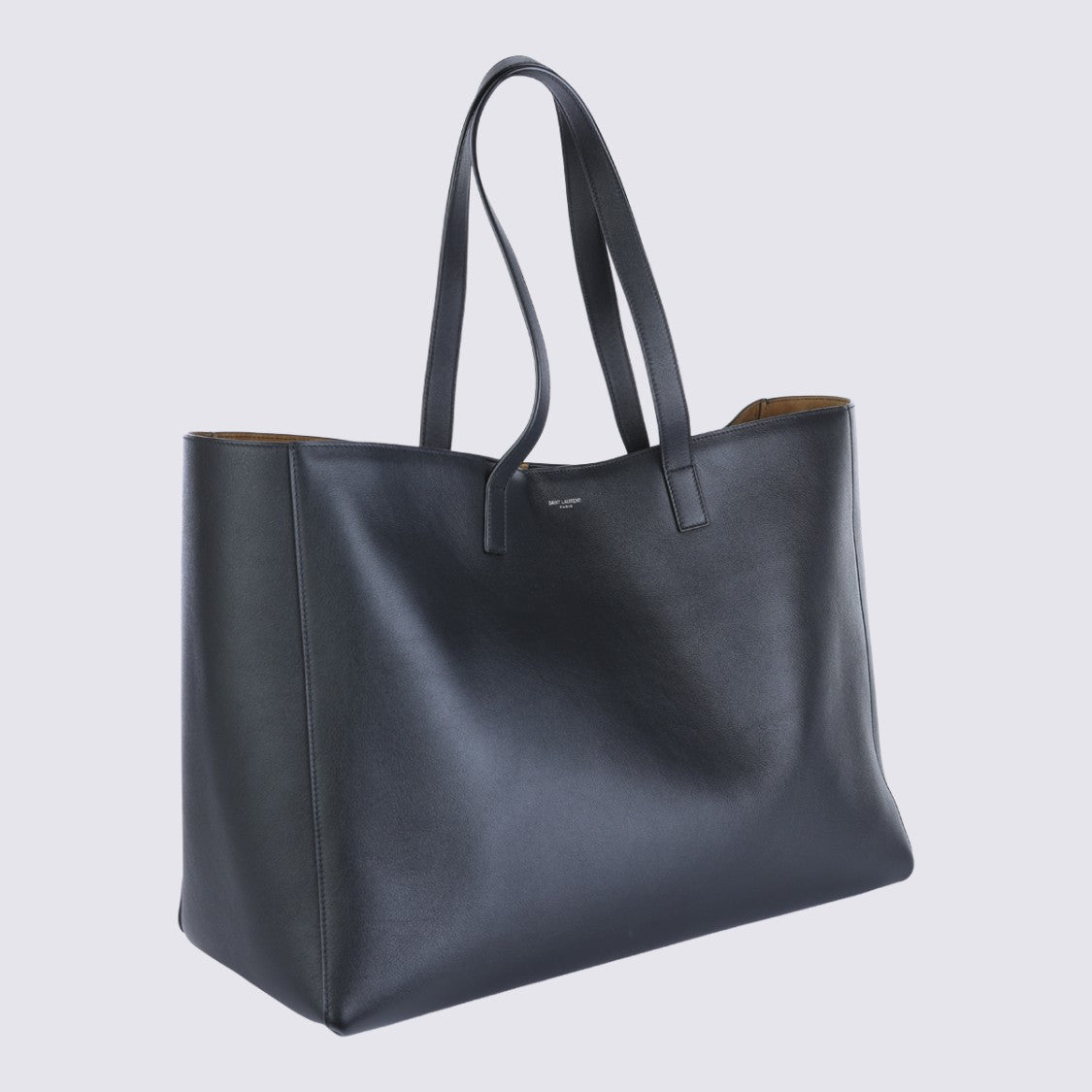 Saint Laurent Smooth Leather Tote With Double Handles And Suede Lining