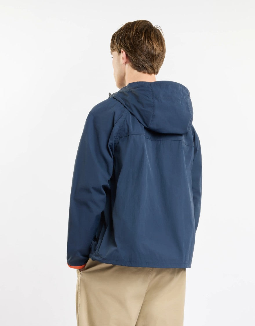 Fay Navy Blue Utilitarian Jacket With Hood