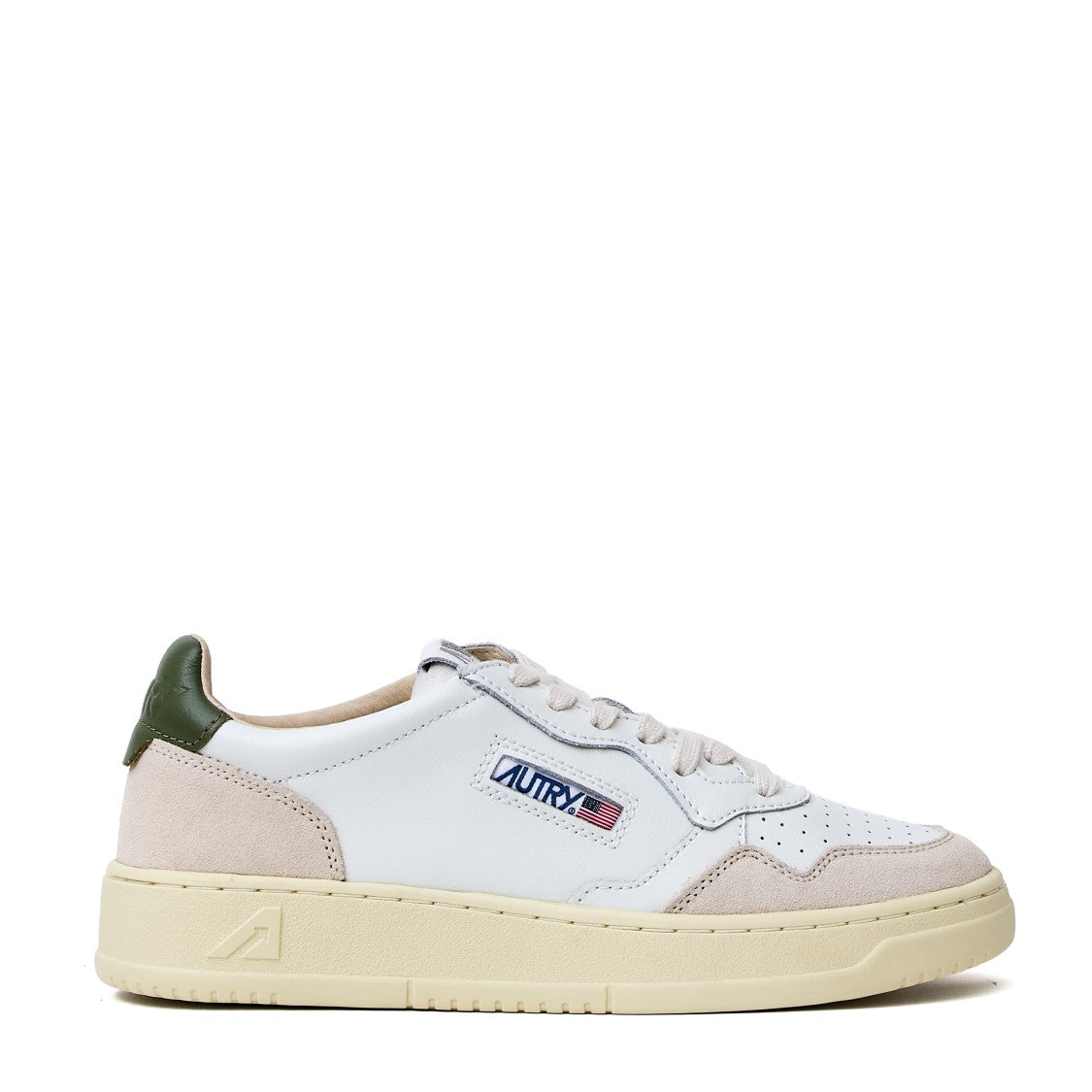 Autry White Bronze Medalist Low Suede Sneakers