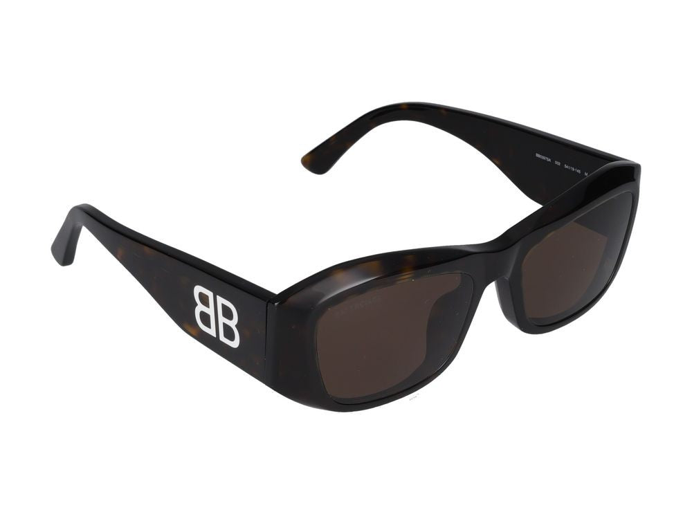 Balenciaga Havana Signature Logo Oversized Havana Sunglasses