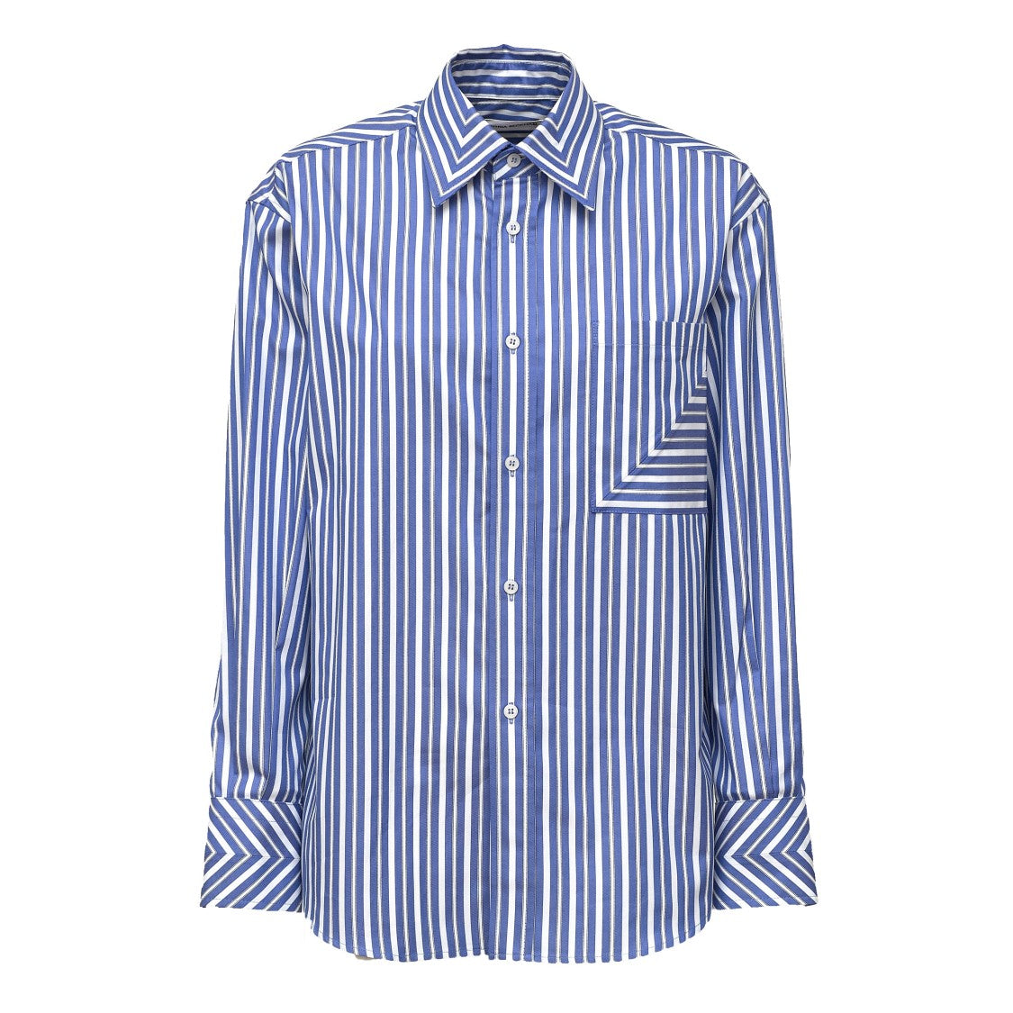 Victoria Beckham Pocket Detail Diagonal Stripe Oversized Casual Shirt